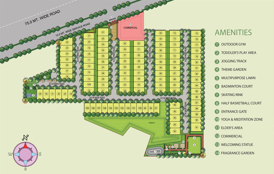site plan for JMS The Pride plots at Sector 95a Gurgaon