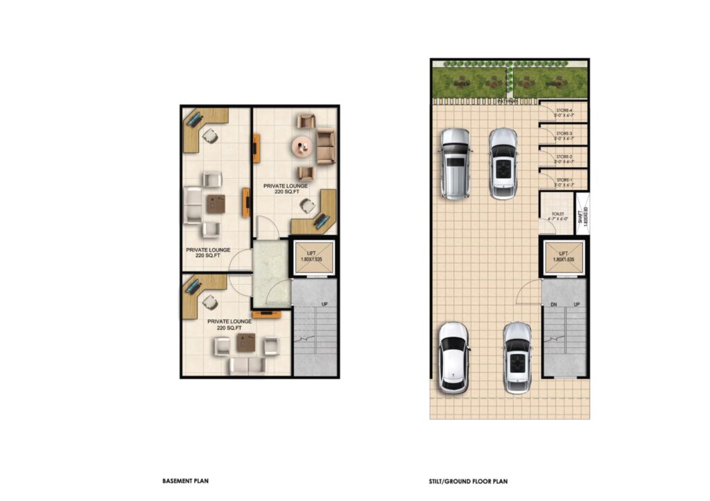 Premier Floors — Basement & Stilt Plan
