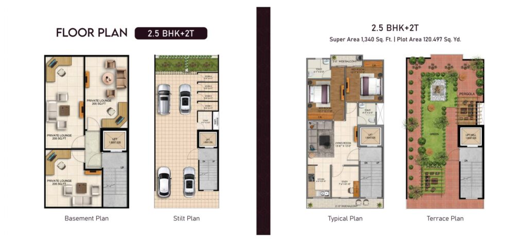 Premier Floors — Floor Plan — 2.5 BHK + 2T