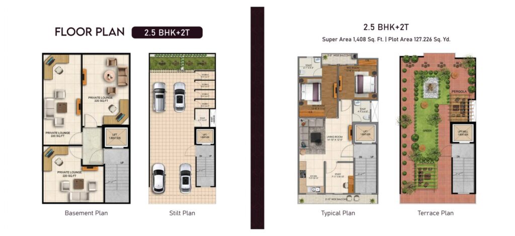 Premier Floors — Floor Plan — 2.5 BHK + 2T (Type B)