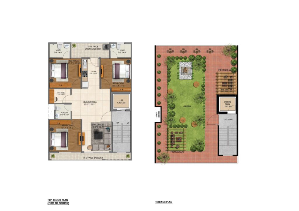 Premier Floors — Typical Floor & Terrace Plan