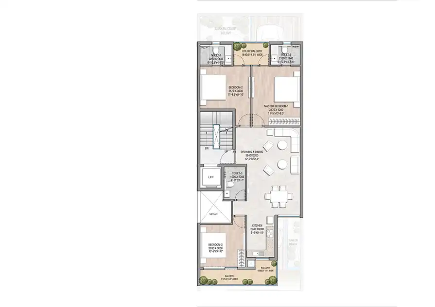 The Majestic — Type E — Typical Floor